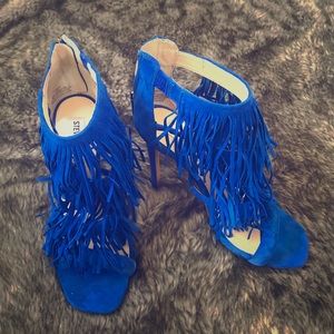 Steve Madden Fringly Blue Suede